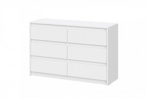 АЙДЕН КМ06-1200 Комод 6 ящиков (белый) в Нижнем Тагиле - nizhniy-tagil.ok-mebel.com | фото