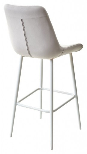 Барный стул ХОФМАН, цвет H-09 Светло-серый, велюр / белый каркас М-City в Нижнем Тагиле - nizhniy-tagil.ok-mebel.com | фото 4