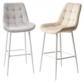 Барный стул ХОФМАН, цвет H-09 Светло-серый, велюр / белый каркас М-City в Нижнем Тагиле - nizhniy-tagil.ok-mebel.com | фото 5