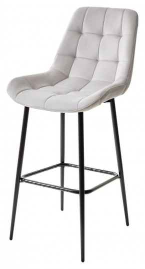 Барный стул ХОФМАН, цвет H-09 Светло-серый, велюр / черный каркас М-City в Нижнем Тагиле - nizhniy-tagil.ok-mebel.com | фото 1
