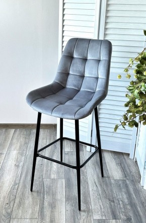 Барный стул ХОФМАН, цвет H-14 Серый, велюр / черный каркас М-City в Нижнем Тагиле - nizhniy-tagil.ok-mebel.com | фото 2