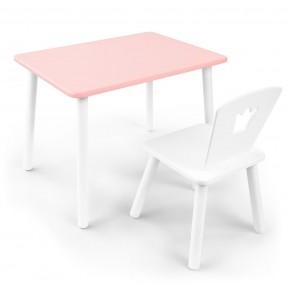 Детский комплект стол и стул «Корона» Rolti Baby (розовый/белый, массив березы/мдф) в Нижнем Тагиле - nizhniy-tagil.ok-mebel.com | фото