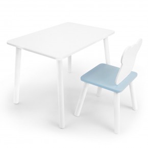 Детский комплект стол и стул «Мишка» Rolti Baby (белый/голубой, массив березы/мдф) в Нижнем Тагиле - nizhniy-tagil.ok-mebel.com | фото