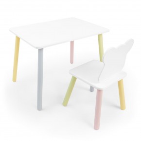 Детский комплект стол и стул «Мишка» Rolti Baby (белый/цветной, массив березы/мдф) в Нижнем Тагиле - nizhniy-tagil.ok-mebel.com | фото