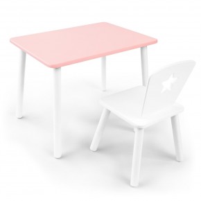 Детский комплект стол и стул «Звезда» Rolti Baby (розовый/белый, массив березы/мдф) в Нижнем Тагиле - nizhniy-tagil.ok-mebel.com | фото