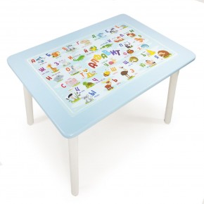 Детский стол с накладкой Алфавит  (Голубой/Белый) в Нижнем Тагиле - nizhniy-tagil.ok-mebel.com | фото 1
