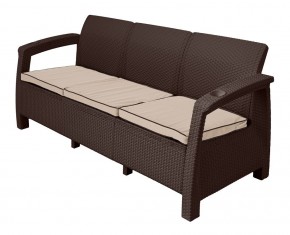 Диван Yalta Premium Sofa 3 Set (Ялта) шоколадный (+подушки под спину) в Нижнем Тагиле - nizhniy-tagil.ok-mebel.com | фото 1