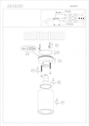 DK3007-BK Накладной светильник влагозащ., IP 44, 15 Вт, GU10, черный, алюминий в Нижнем Тагиле - nizhniy-tagil.ok-mebel.com | фото 6
