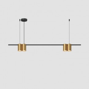 DK4061-BK+SG Подвесной светильник ORBIT, IP20, 4xGU10 LED до 15 Вт, черный + сатинированное золото, алюминий в Нижнем Тагиле - nizhniy-tagil.ok-mebel.com | фото