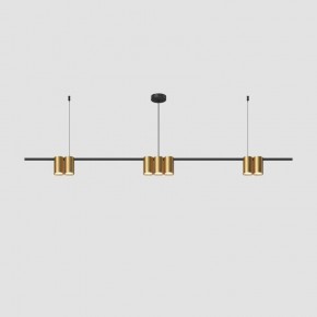 DK4063-BK+SG Подвесной светильник ORBIT, IP20, 7xGU10 LED до 15 Вт, черный + сатинированное золото, алюминий в Нижнем Тагиле - nizhniy-tagil.ok-mebel.com | фото