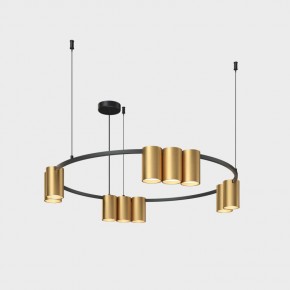 DK4065-BK+SG Подвесной светильник ORBIT , IP20, 10xGU10 LED до 15 Вт, черный + сатинированное золото, алюминий в Нижнем Тагиле - nizhniy-tagil.ok-mebel.com | фото