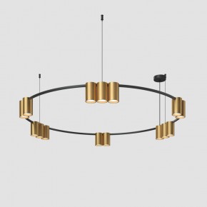 DK4067-BK+SG Подвесной светильник ORBIT, IP20, 15xGU10 LED, до 15 Вт, черный + сатинированное золото, алюминий в Нижнем Тагиле - nizhniy-tagil.ok-mebel.com | фото