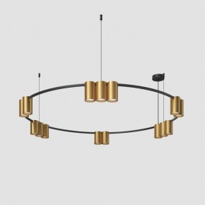 DK4067-BK+SG Подвесной светильник ORBIT, IP20, 15xGU10 LED, до 15 Вт, черный + сатинированное золото, алюминий в Нижнем Тагиле - nizhniy-tagil.ok-mebel.com | фото 2