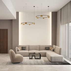 DK4067-BK+SG Подвесной светильник ORBIT, IP20, 15xGU10 LED, до 15 Вт, черный + сатинированное золото, алюминий в Нижнем Тагиле - nizhniy-tagil.ok-mebel.com | фото 4