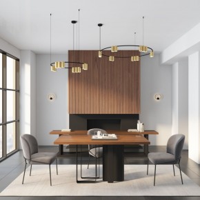 DK4067-BK+SG Подвесной светильник ORBIT, IP20, 15xGU10 LED, до 15 Вт, черный + сатинированное золото, алюминий в Нижнем Тагиле - nizhniy-tagil.ok-mebel.com | фото 5
