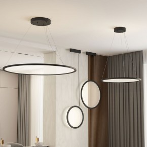 DK6616-BK Подвесной горизонтальный светильник Veil со светодиодом H900 d600 220V 48W 3000-6000K IP20 черный алюминий в Нижнем Тагиле - nizhniy-tagil.ok-mebel.com | фото 5