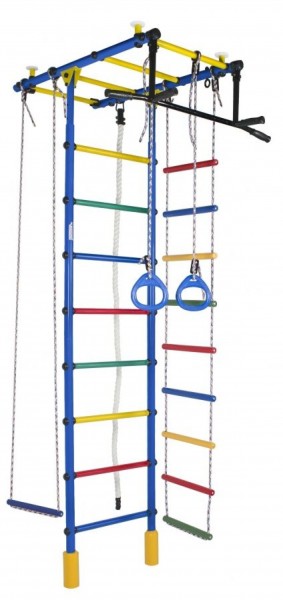 ДСК Атлант цв.синий радуга: турник, кольца, канат, трапеция, веревочная лестница в Нижнем Тагиле - nizhniy-tagil.ok-mebel.com | фото 1