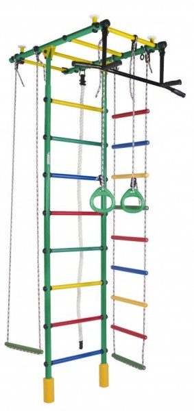 ДСК Атлант цв.зеленый радуга: турник, кольца, канат, трапеция, веревочная лестница в Нижнем Тагиле - nizhniy-tagil.ok-mebel.com | фото