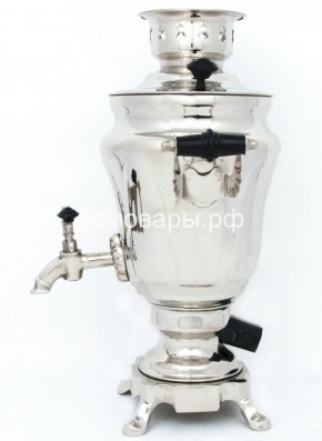 Электрический самовар из латуни никелированный на 1,5 литра форма "Тюльпан" с защитой от выкипания в Нижнем Тагиле - nizhniy-tagil.ok-mebel.com | фото