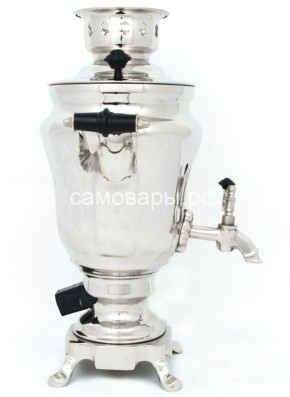 Электрический самовар из латуни никелированный на 1,5 литра форма "Тюльпан" с защитой от выкипания в Нижнем Тагиле - nizhniy-tagil.ok-mebel.com | фото 3