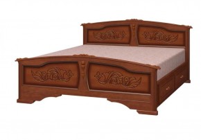 ЕЛЕНА Кровать из массива 1400 (Орех) с 2-мя ящиками в Нижнем Тагиле - nizhniy-tagil.ok-mebel.com | фото
