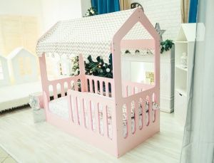 Кровать домик цветной без ящика в Нижнем Тагиле - nizhniy-tagil.ok-mebel.com | фото 1