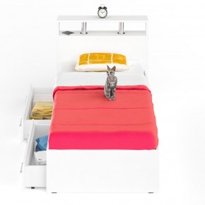 Камелия Кровать с ящиками 0900, цвет белый, ШхГхВ 93,5х217х78,2 см., сп.м. 900х2000 мм., без матраса, основание есть в Нижнем Тагиле - nizhniy-tagil.ok-mebel.com | фото 4