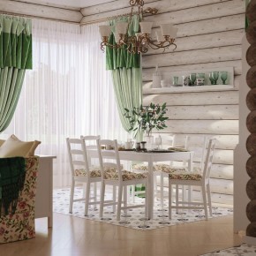 Комлект Вествик обеденный стол и четыре стула, массив сосны, цвет белый в Нижнем Тагиле - nizhniy-tagil.ok-mebel.com | фото 1