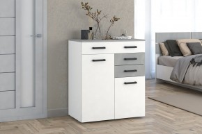 Комод Ева (Белый текстурный/Бетонный камень) в Нижнем Тагиле - nizhniy-tagil.ok-mebel.com | фото