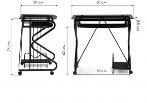 Компьютерный стол Gera 80х50х74 black в Нижнем Тагиле - nizhniy-tagil.ok-mebel.com | фото 2