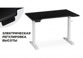 Компьютерный стол Маркос с механизмом подъема 120х75х75 черная шагрень / белый в Нижнем Тагиле - nizhniy-tagil.ok-mebel.com | фото 1