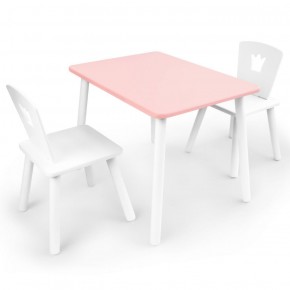 Комплект детской мебели стол и два стула Корона  (Розовый/Белый/Белый) в Нижнем Тагиле - nizhniy-tagil.ok-mebel.com | фото 1