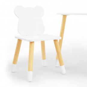 Комплект детской мебели стол и два стула Мишутка (Белый/Белый/Береза) в Нижнем Тагиле - nizhniy-tagil.ok-mebel.com | фото
