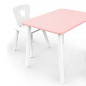 Комплект детской мебели стол и стул Корона (Розовый/Белый/Белый) в Нижнем Тагиле - nizhniy-tagil.ok-mebel.com | фото