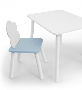 Комплект детской мебели стол и стул Облачко (Белый/Голубой/Белый) в Нижнем Тагиле - nizhniy-tagil.ok-mebel.com | фото