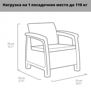 Комплект мебели Корфу Рест (Corfu Rest - without table) капучино-песок в Нижнем Тагиле - nizhniy-tagil.ok-mebel.com | фото 3