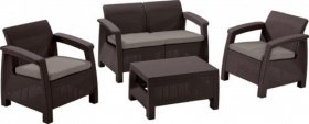 Комплект мебели Корфу сет (Corfu set) коричневый - серо-бежевый * в Нижнем Тагиле - nizhniy-tagil.ok-mebel.com | фото 1