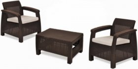 Комплект мебели Корфу Уикенд (Corfu Weekend) коричневый - серо-бежевый * в Нижнем Тагиле - nizhniy-tagil.ok-mebel.com | фото