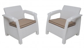 Комплект на балкон Yalta Premium Balcony Set (Ялта) белый (+подушки под спину) в Нижнем Тагиле - nizhniy-tagil.ok-mebel.com | фото 4