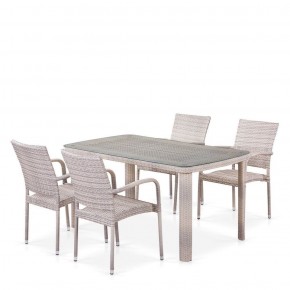 Комплект плетеной мебели T256C/Y376C-W85 Latte (4+1) + подушки на стульях в Нижнем Тагиле - nizhniy-tagil.ok-mebel.com | фото 1
