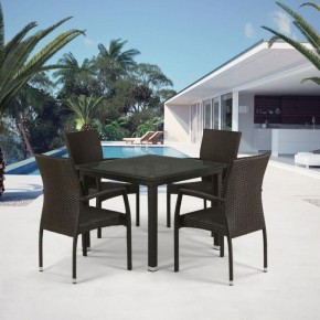 Комплект плетеной мебели T257A/YC379A-W53 Brown (4+1) + подушки на стульях в Нижнем Тагиле - nizhniy-tagil.ok-mebel.com | фото 1