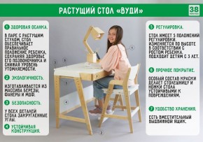Комплект растущий стол и стул с чехлом 38 попугаев «Вуди» (Белый, Белый, Клетка) в Нижнем Тагиле - nizhniy-tagil.ok-mebel.com | фото