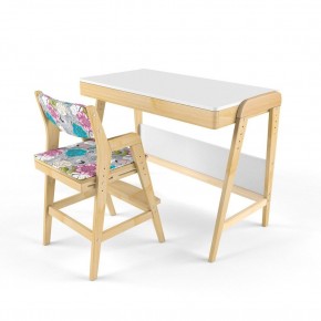 Комплект растущий стол и стул с чехлом 38 попугаев «Вуди» (Белый, Без покрытия, Мечта) в Нижнем Тагиле - nizhniy-tagil.ok-mebel.com | фото