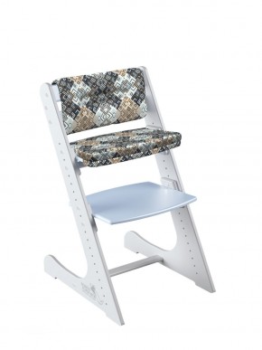 Комплект растущий стул и подушки Конёк Горбунёк Комфорт  (Бело-небесный, Лабиринт) в Нижнем Тагиле - nizhniy-tagil.ok-mebel.com | фото