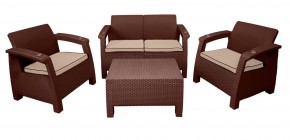 Комплект уличной мебели Yalta Premium Terrace Set (Ялта) шоколадый (+подушки под спину) в Нижнем Тагиле - nizhniy-tagil.ok-mebel.com | фото 1