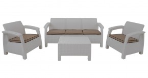 Комплект уличной мебели Yalta Premium Terrace Triple Set (Ялта) белый (+подушки под спину) в Нижнем Тагиле - nizhniy-tagil.ok-mebel.com | фото 1