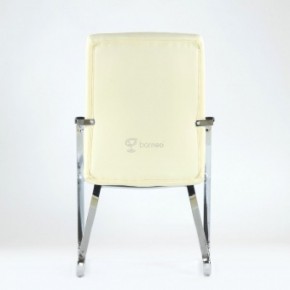 Кресло Barneo K-25 для посетителей и переговорных (хром, бежевая экокожа) в Нижнем Тагиле - nizhniy-tagil.ok-mebel.com | фото 3
