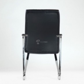 Кресло Barneo K-25 для посетителей и переговорных (хром, черная экокожа) в Нижнем Тагиле - nizhniy-tagil.ok-mebel.com | фото 3