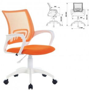 Кресло BRABIX "Fly MG-396W", пластик белый, сетка, оранжевое, 532401, MG-396W_532401 в Нижнем Тагиле - nizhniy-tagil.ok-mebel.com | фото 2