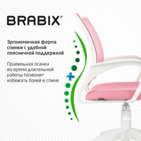 Кресло BRABIX "Fly MG-396W", с подлокотниками, пластик белый, сетка, розовое, 533008 в Нижнем Тагиле - nizhniy-tagil.ok-mebel.com | фото 6